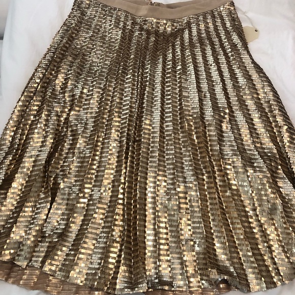 Maeve metallic gold sequin skirt, NWT 677 - Picture 5 of 8